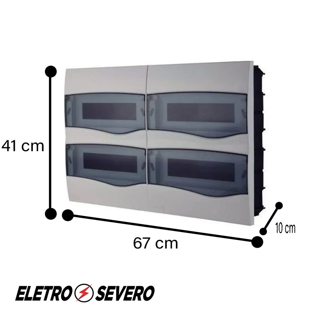 Quadro De Distribuição Para 48 Disjuntores Din Brum Eletro Severo 1832